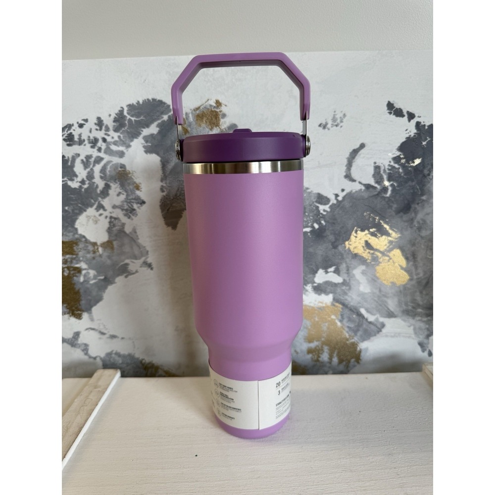 NEW Stanley 40 oz IceFlow Flip Straw Tumbler Cup Lilac Purple Handle Bottle - Picture 8 of 9
